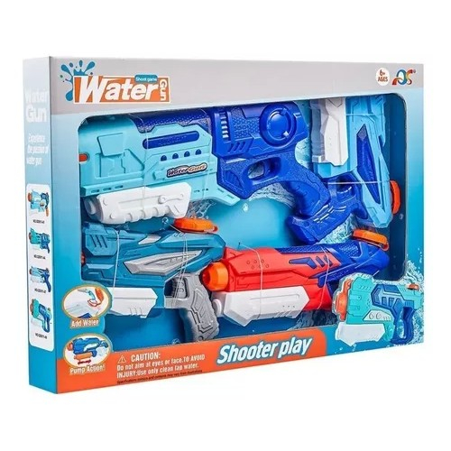 Set 4 pistoale cu apa pentru copii, capacitate mare, multicolor, plastic [8]