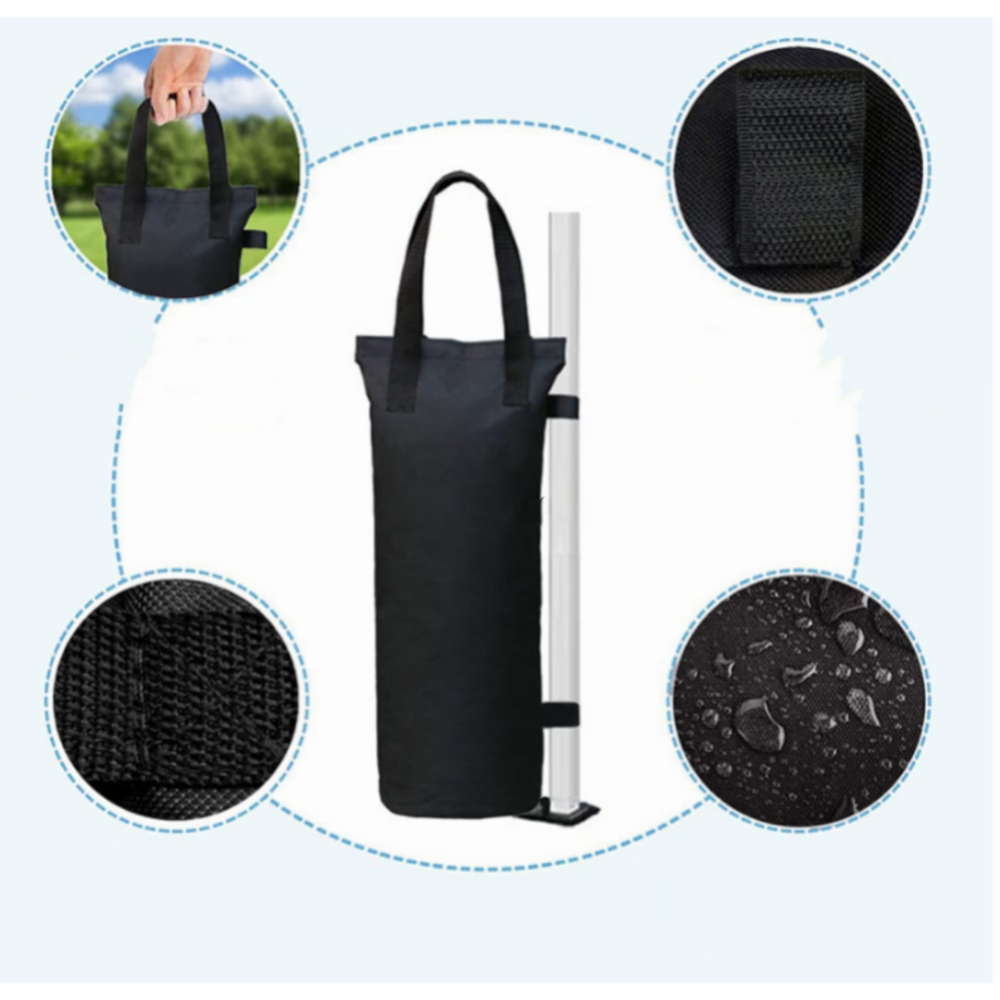Set 4 saci ancorare cort, cu buzunar, poliester Oxford, 45x20x20 cm, negru [4]