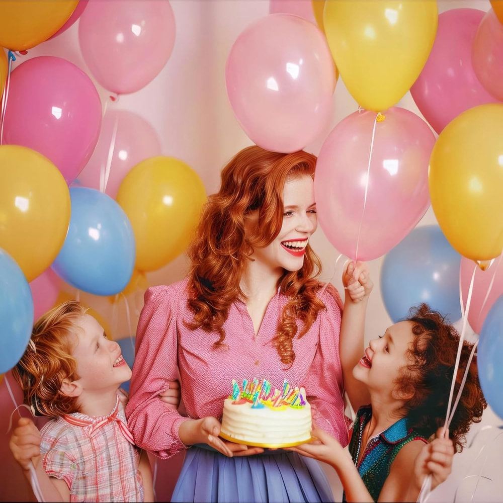 Set 50 baloane din latex, model party, multicolor, 23 cm [6]