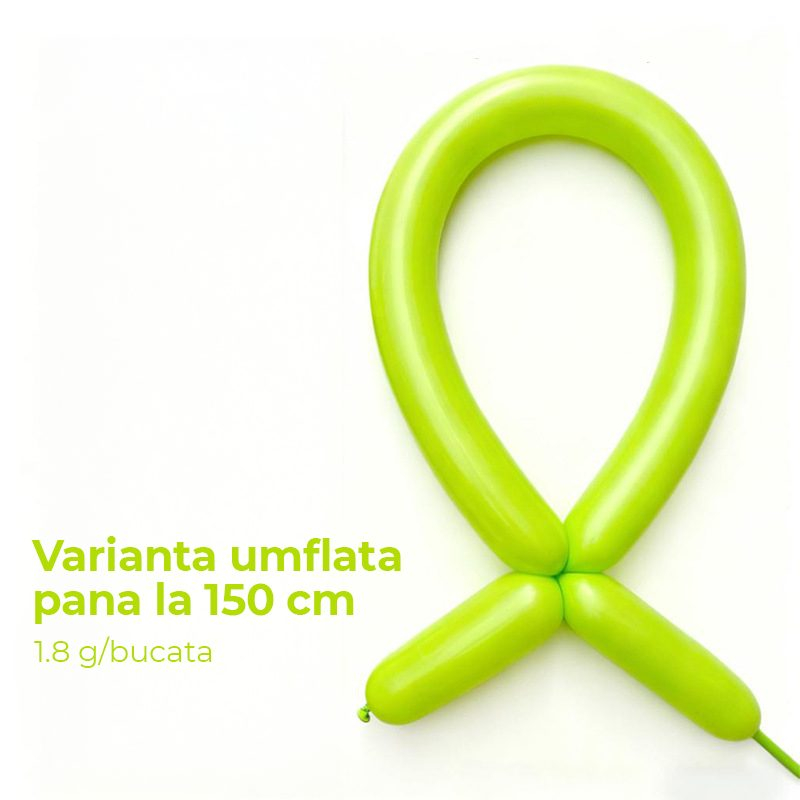 Set 50 baloane modelaj, model standard, latex verde deschis, 30 cm [2]
