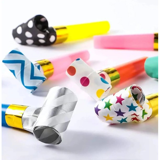 Set 6 suflatori pentru petrecere, tematica aniversare, 8 cm, multicolore cu imprimeu [6]