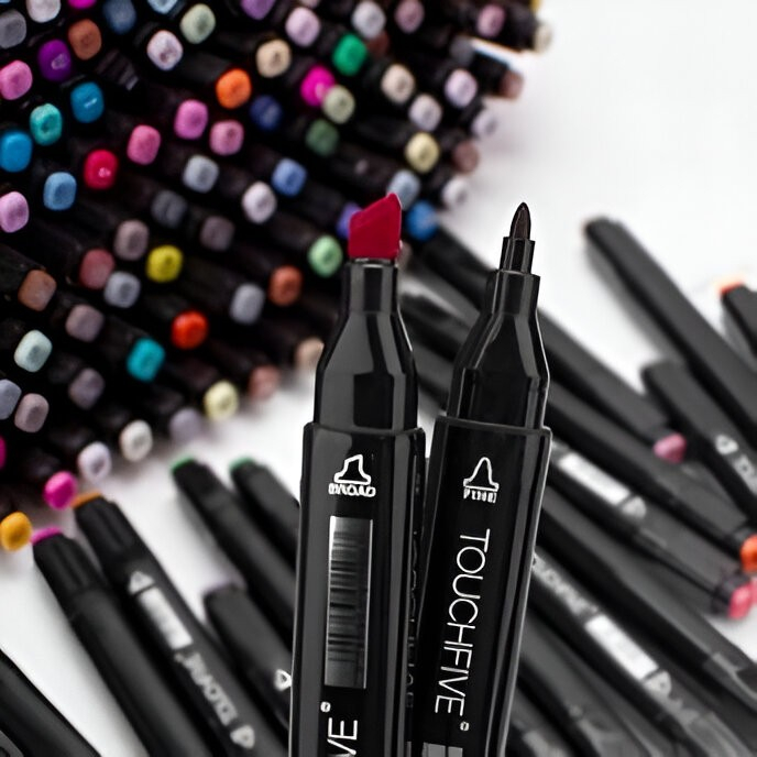 set 60 markere alcool artist markers cutie plastic maner multicolor [4]