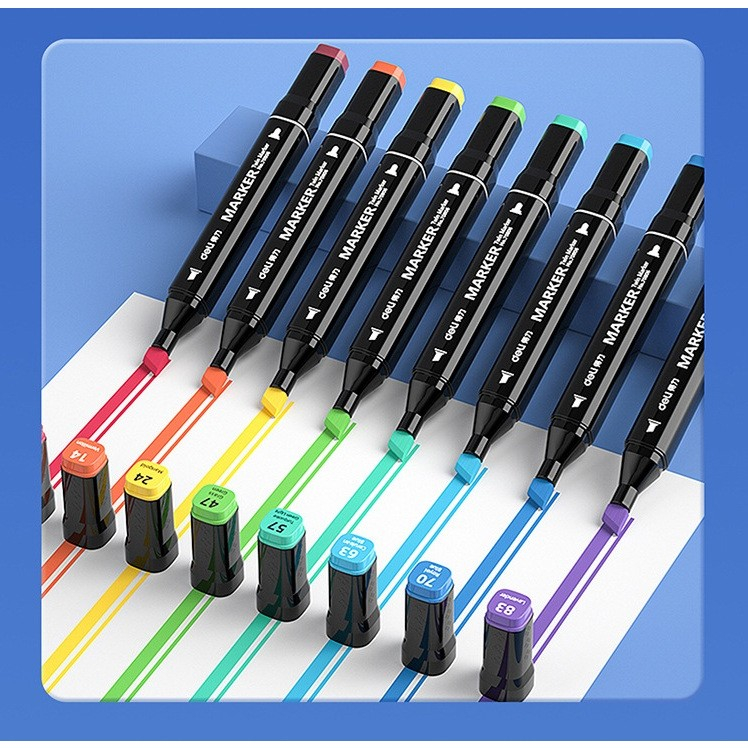 set 60 markere pe baza de ulei dublu capat multicolor [6]