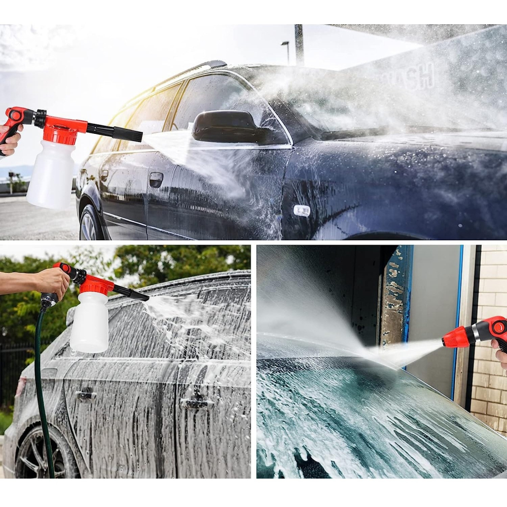 Set accesorii pentru curatare auto, 26 piese, pistol spumare, microfibra, galben-negru [2]