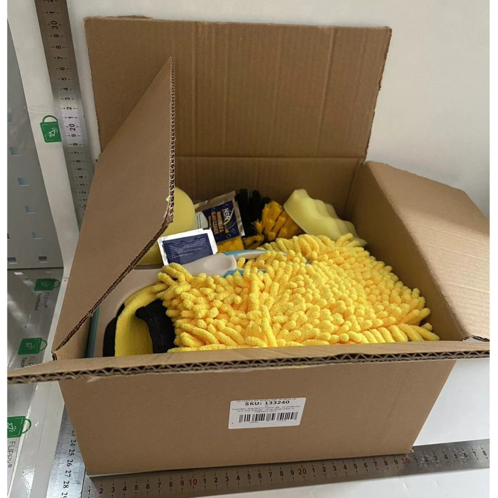 Set accesorii pentru curatare auto, 26 piese, pistol spumare, microfibra, galben-negru [5]