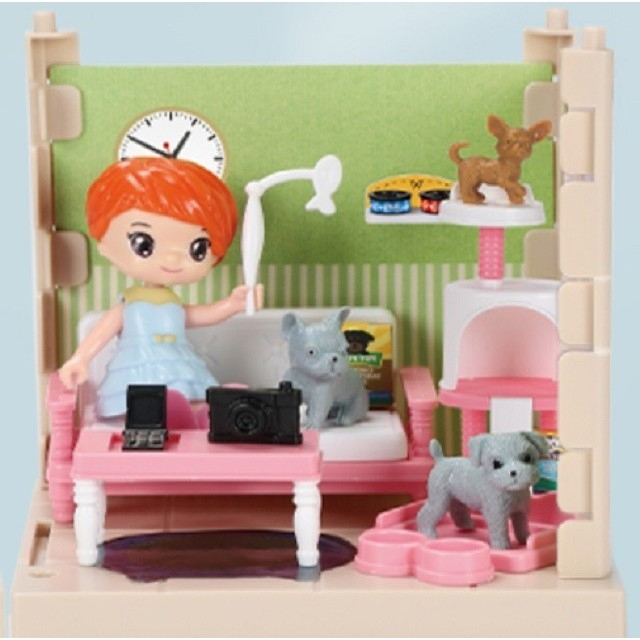 Set adapost pentru animalute, casa de papusi cu mobilier si accesorii, lumini si sunet [4]