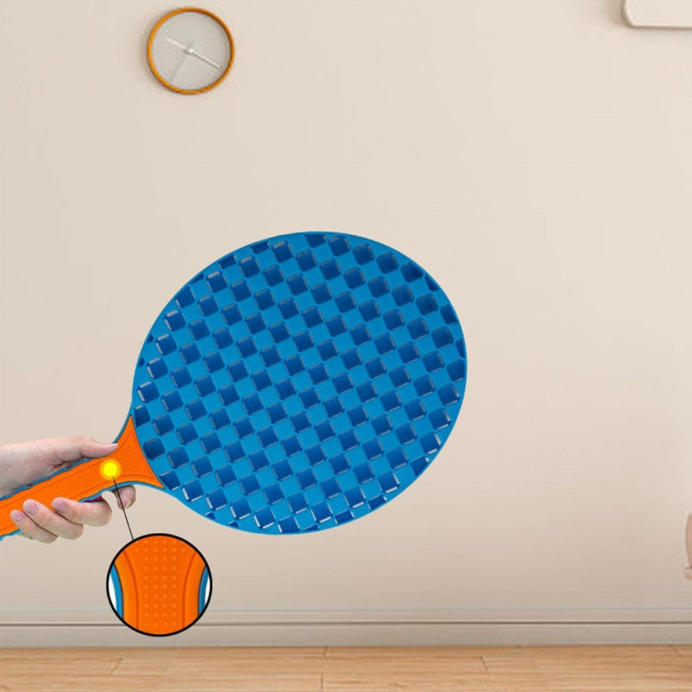 Set badminton pentru copii, doua palete cu fluturas, minge cu elastic pentru antrenament [6]