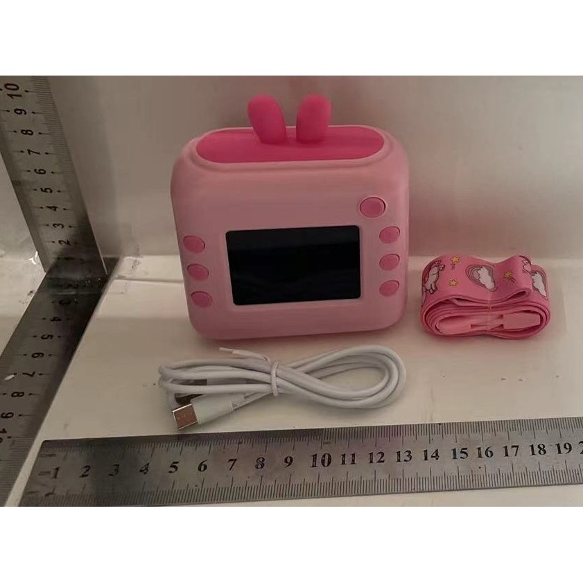 Set camera instantanee pentru copii, model iepure, imprimare alb-negru, ecran HD 2.4 inch [6]