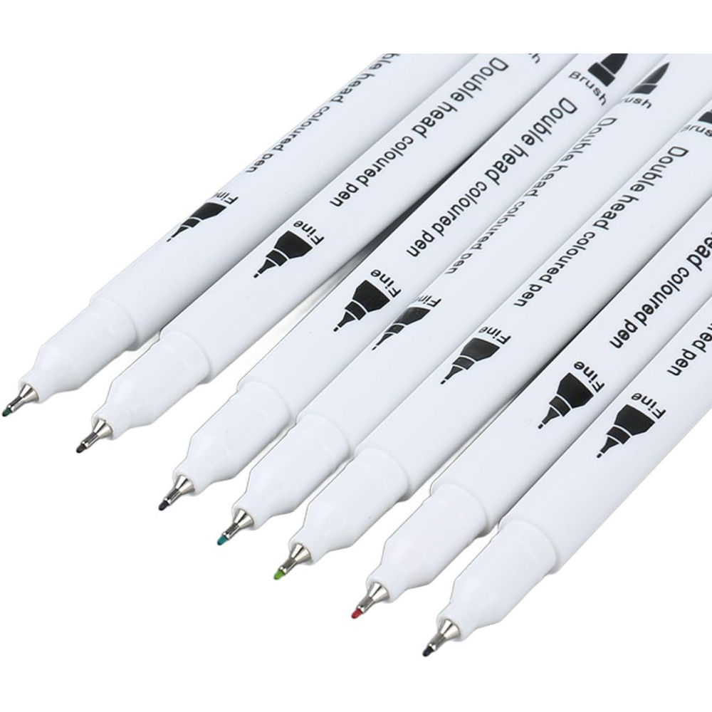 set carioci 2 in 1 pictura caligrafie 100 culori penar negru [3]