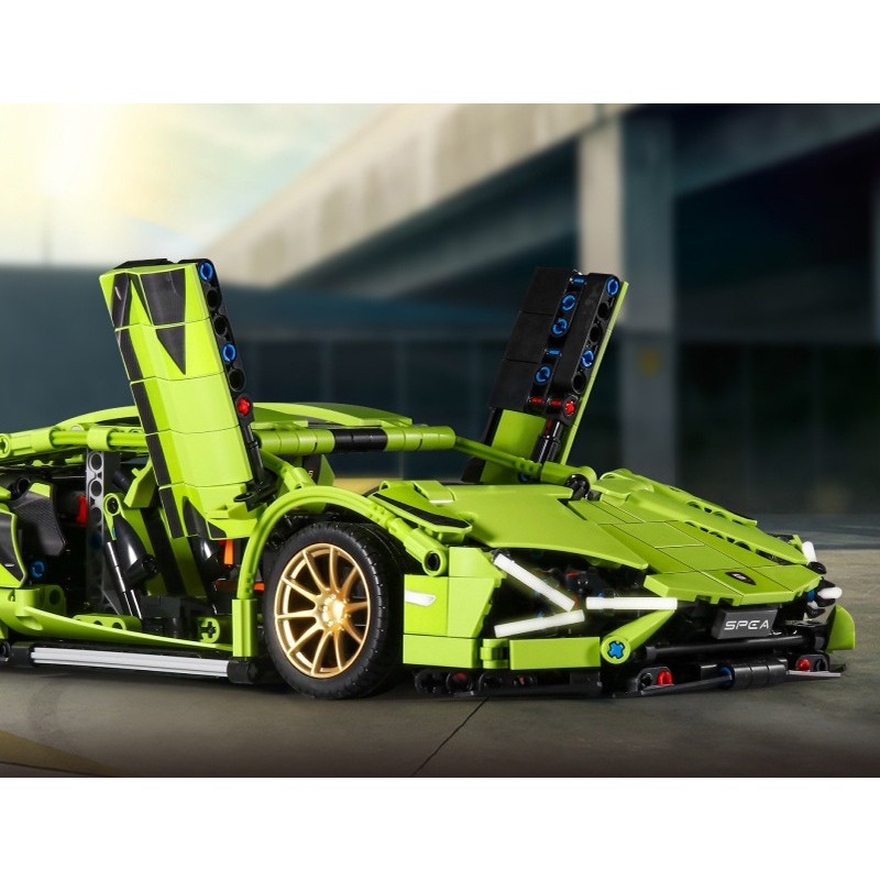 set constructie model Lamborghini 1280 piese verde [5]