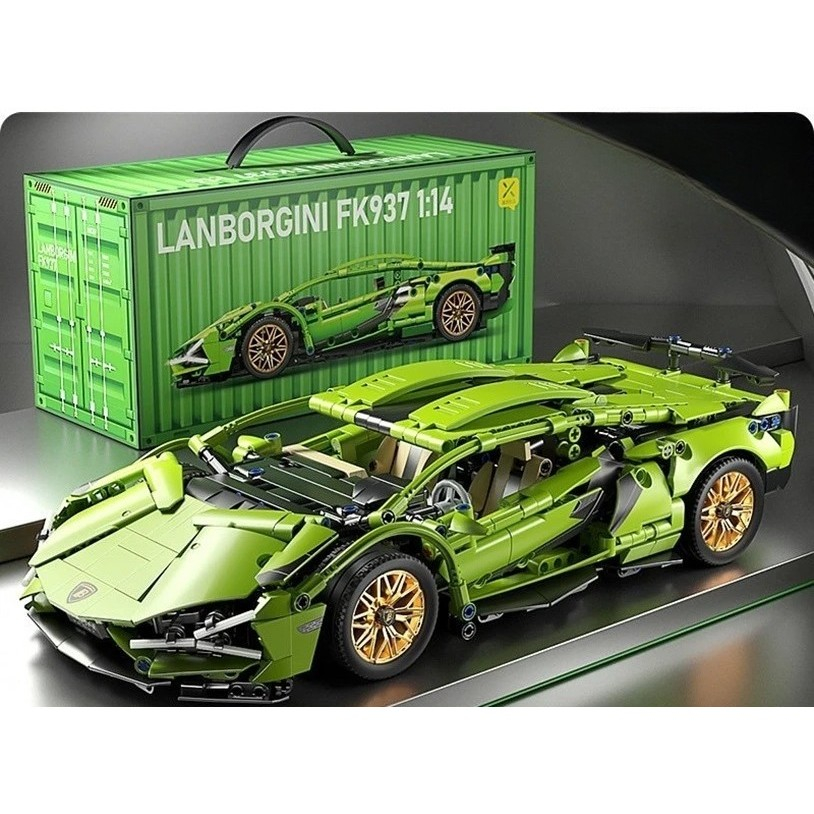 set constructie model Lamborghini 1280 piese verde [6]