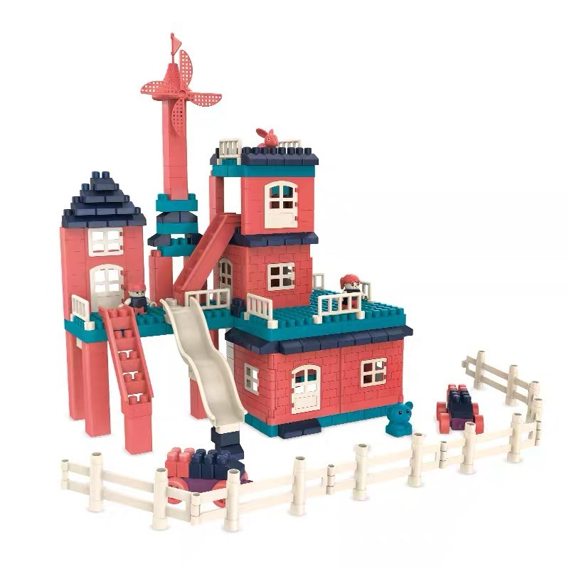Set constructii, casa si curte, 251 piese, plastic rezistent, multicolor [2]