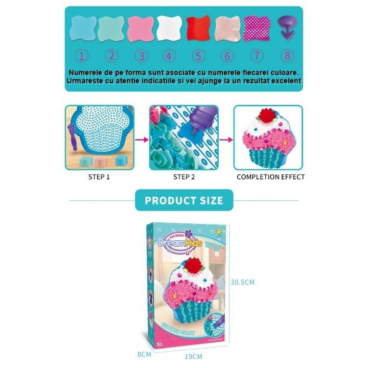 Set creatie perna pentru copii, model Briosa, tesatura moale, culori stralucitoare [2]