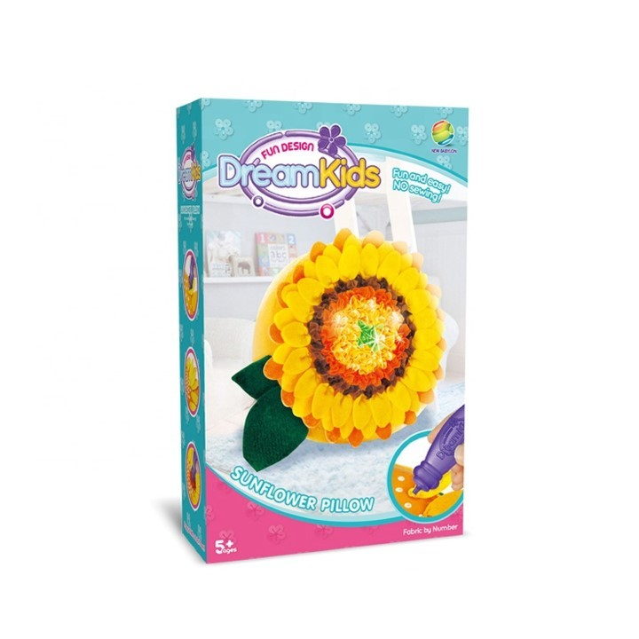 Set creatie perna pentru copii, model Floarea Soarelui, tesatura moale, culori stralucitoare [2]