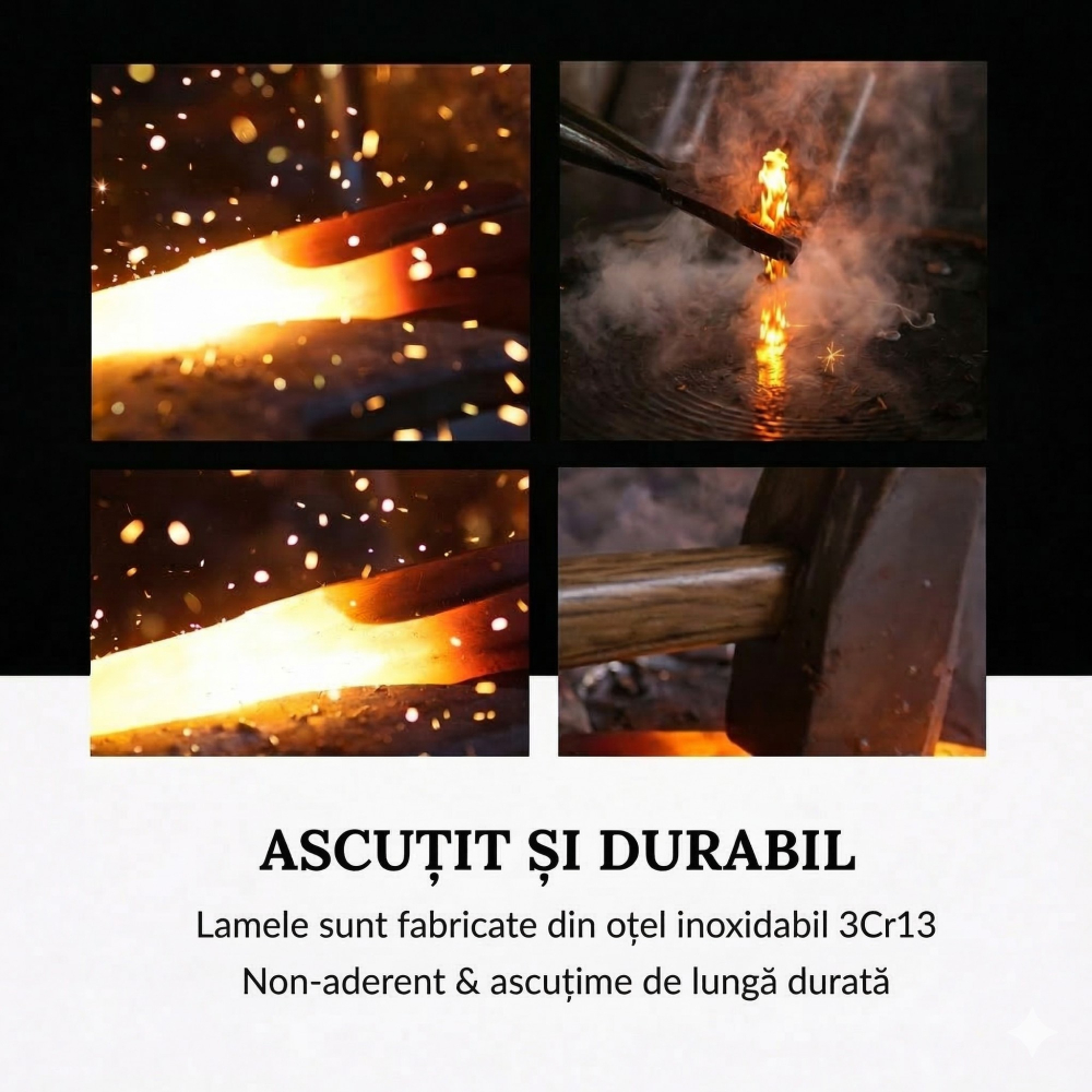 Set cutite bucatarie, 9 piese, otel inoxidabil cu acoperire antiaderenta, suport depozitare inclus [5]