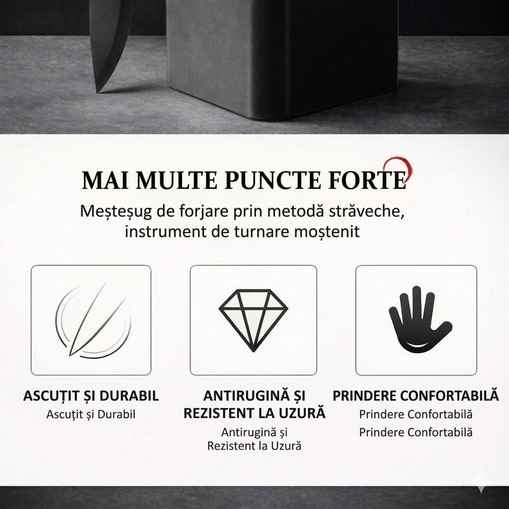 Set cutite bucatarie, 9 piese, otel inoxidabil cu acoperire antiaderenta, suport depozitare inclus [6]