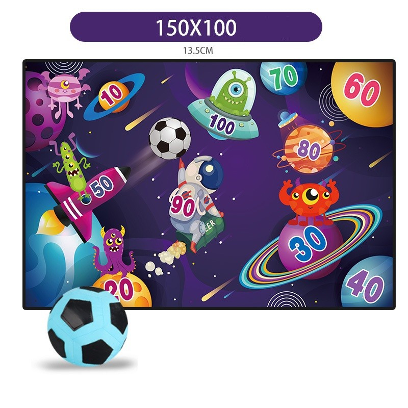 Set de fotbal pentru copii, model extraterestrii, poarta textila, minge cu scai, 150 x 100 cm [2]