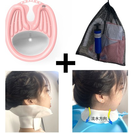 Set gonflabil pentru spalat pe cap, ajustabil, din PVC, roz [2]