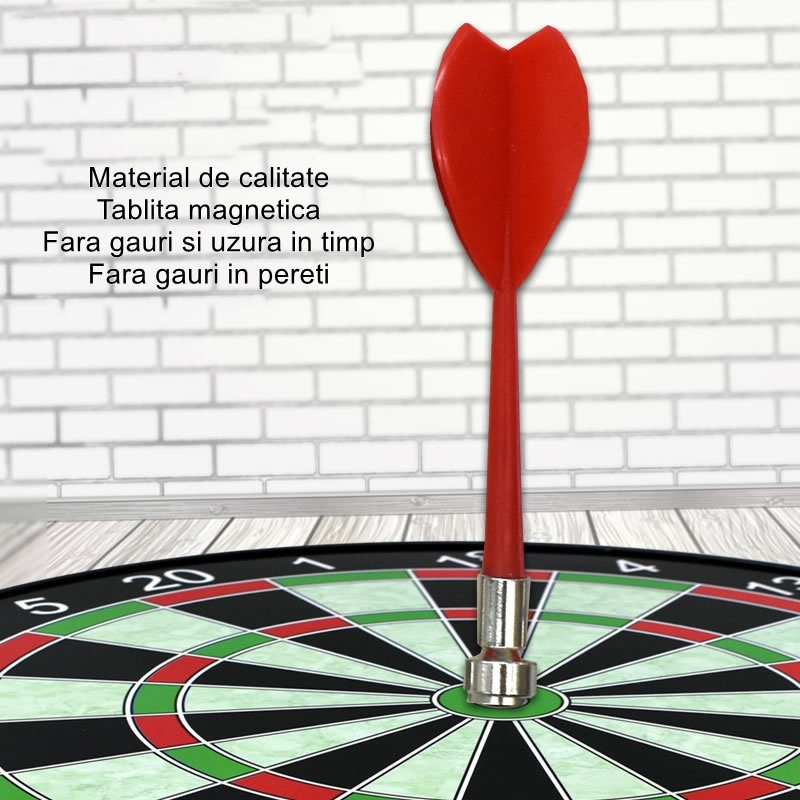 Set joc darts magnetic, 4 sageti incluse, design clasic, 28.6 x 28.6 cm [2]