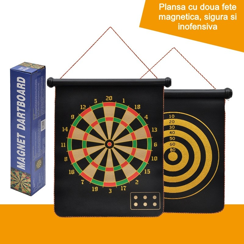 Set joc darts magnetic, doua fete pentru joc, 6 sageti incluse, dimensiuni 37 x 40 cm [7]