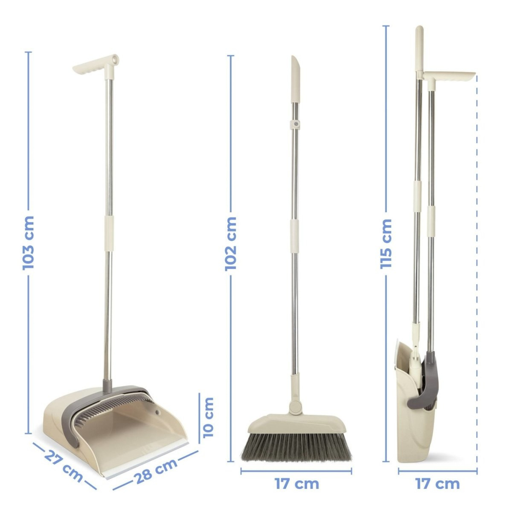 Set matura si faras cu coada, depozitare verticala, plastic si otel, maro/bej [6]