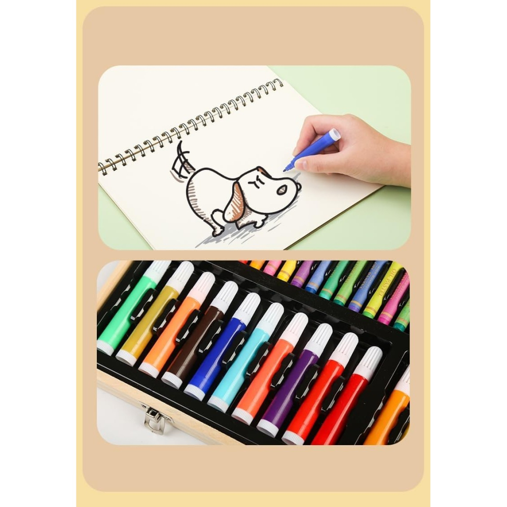 set desen pictura 180 piese servieta lemn multicolor [7]