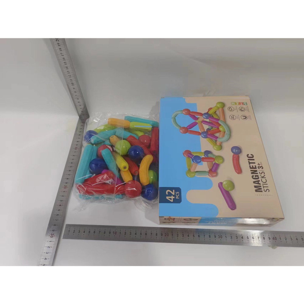 set piese magnetice constructie 42 piese multicolor [7]