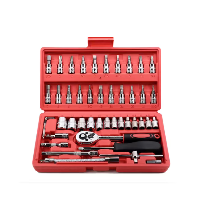 Set scule multifunctionale 48 piese cu chei, biti si clichet in cutie rezistenta [1]