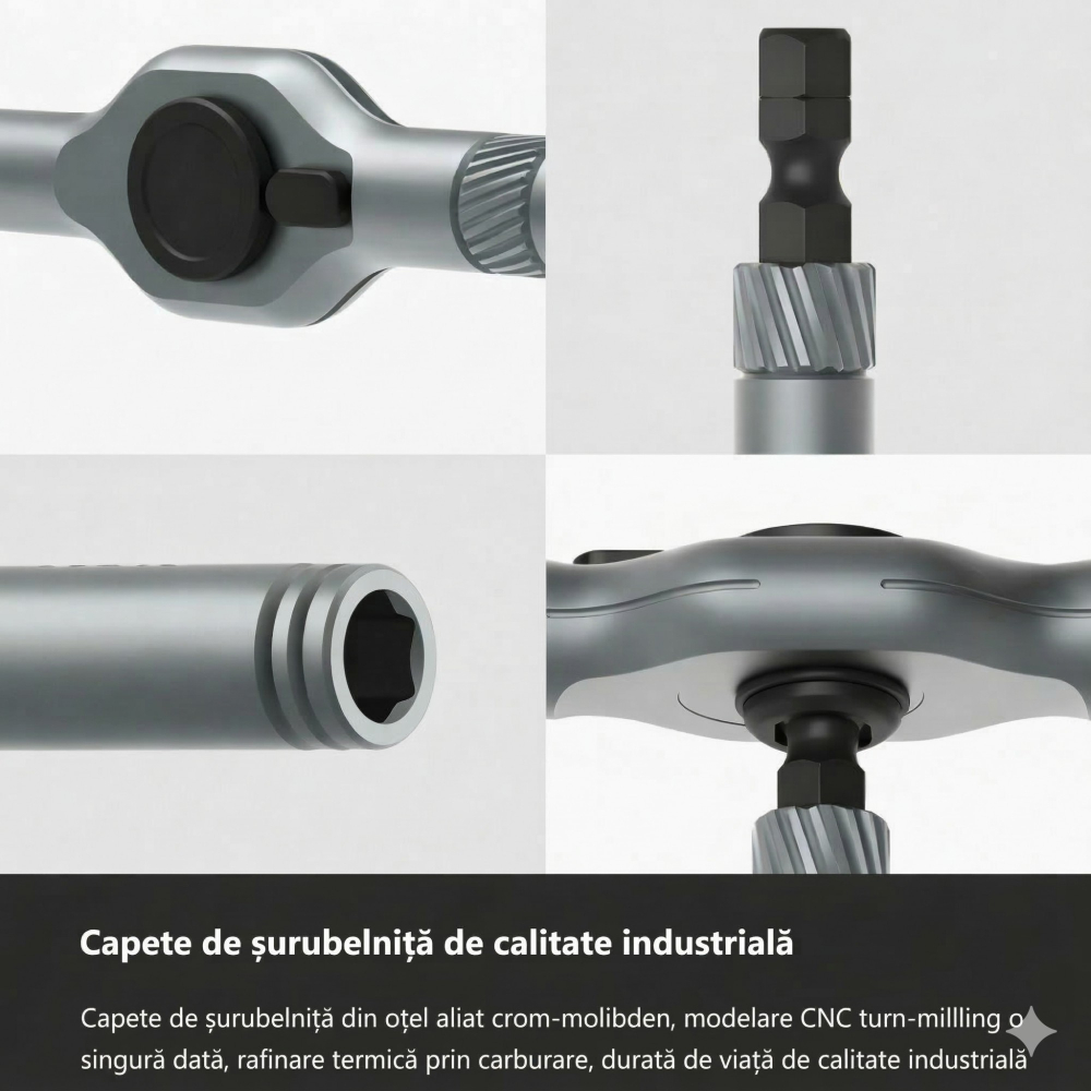 Set surubelnita cu clichet, 24 piese, sistem prindere multipla, maner ergonomic [6]