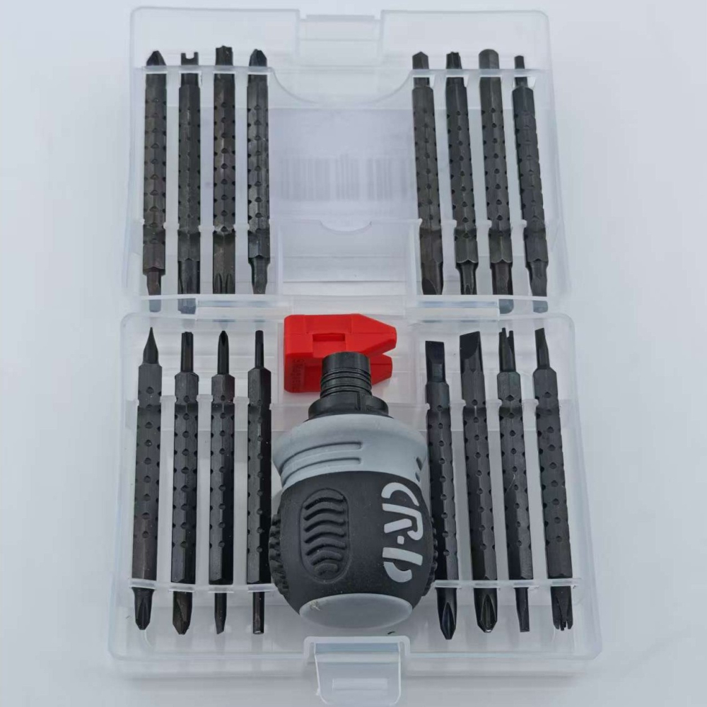 set surubelnite 34-in-1 cu clichet si maner ergonomic negru [3]