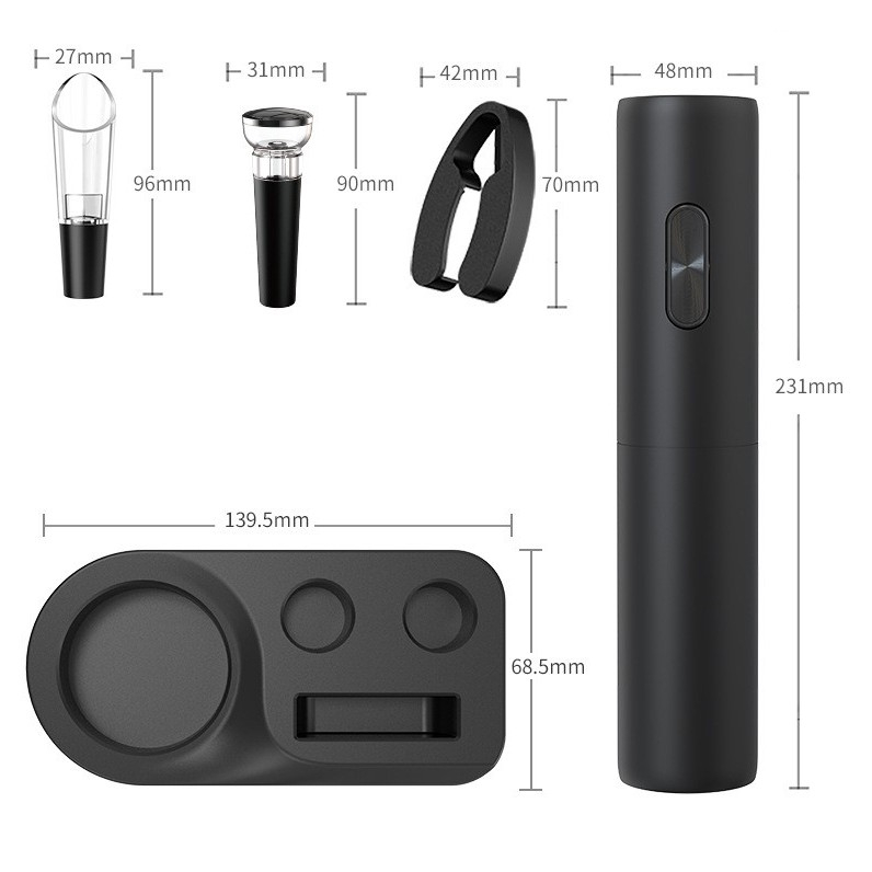 set tirbuson electric 5 piese negru otel inoxidabil [4]