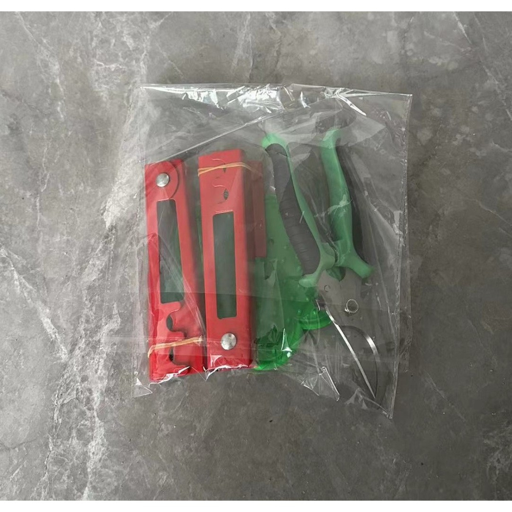 Set unelte gradinarit, 4 piese, pentru ingrijire trandafiri, otel carbon si PVC, rosu verde [7]