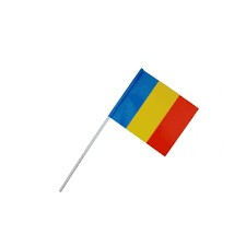 Steag de mana tricolor, 20 x 30 cm, material textil, bat plastic alb [2]