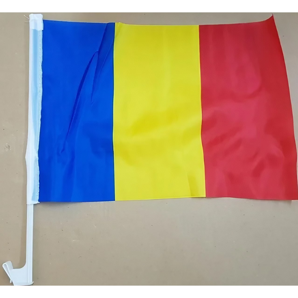 Steag tricolor auto, stegulet cu suport plastic, 45x30 cm, multicolor [7]