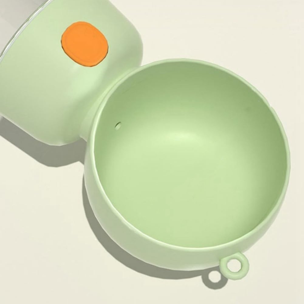 Sticla portabila pentru apa si hrana animale, 2 in 1, cu maner ergonomic, din ABS, 400 ml/182 ml, verde [3]