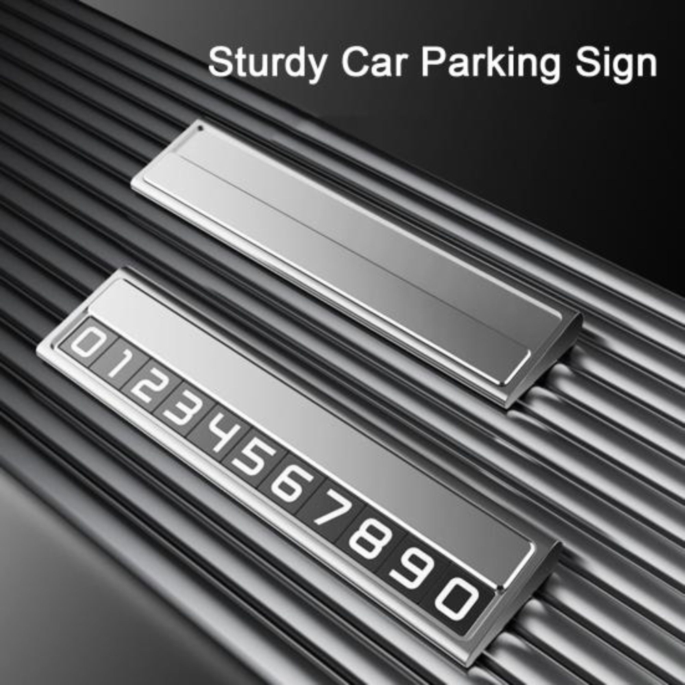 Suport auto numar telefon parcare, design metalic cu capac, cifre magnetice fluorescente, 11.8 x 3 x 1 cm [6]