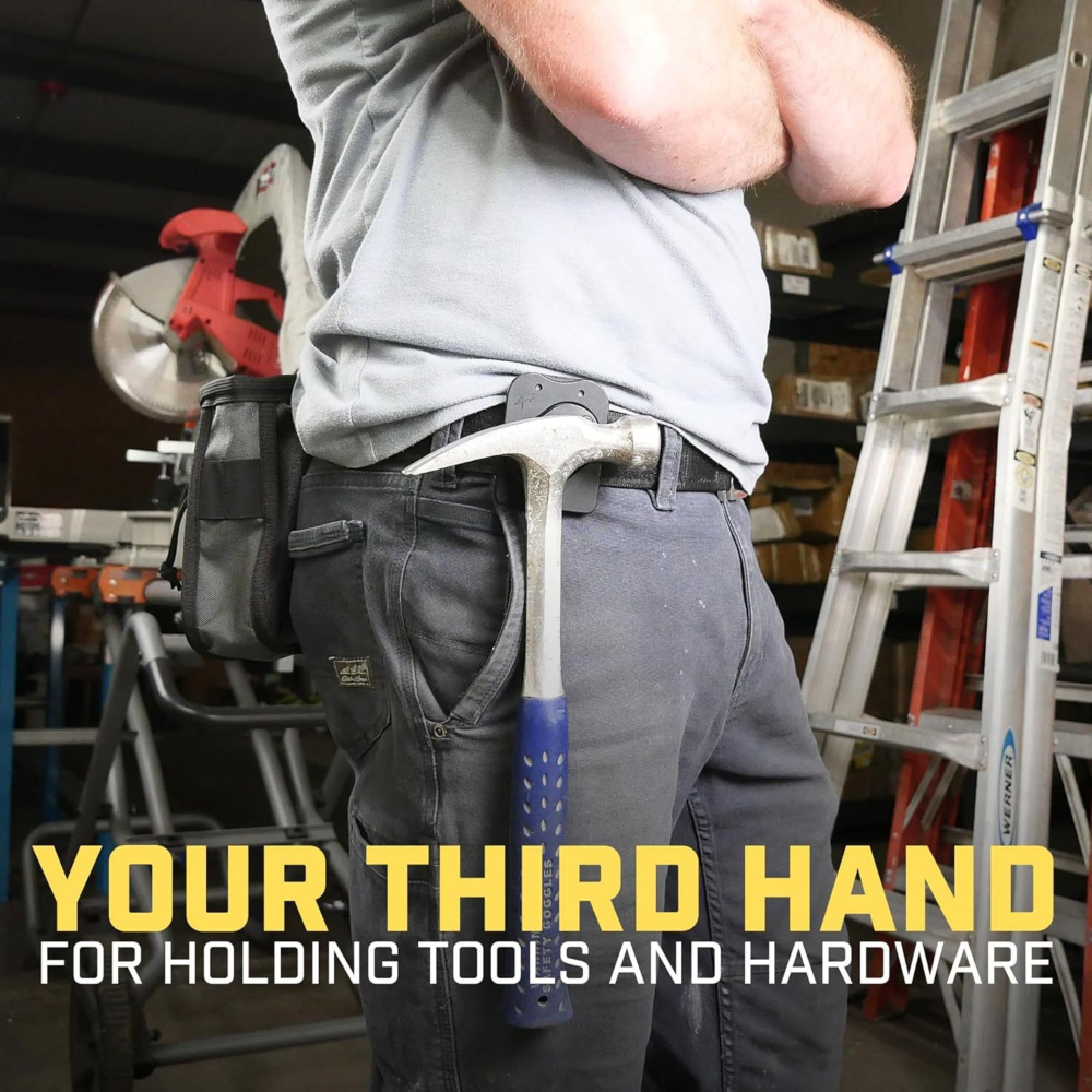 Suport magnetic pentru scule, clips metalic pentru curea, fixare sigura, metalic compact [5]