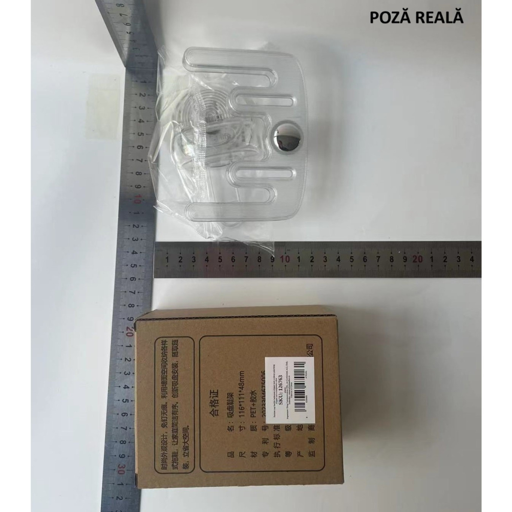 Suport pentru incaltamintea de casa, montare pe perete, prindere adeziva, transparent [8]