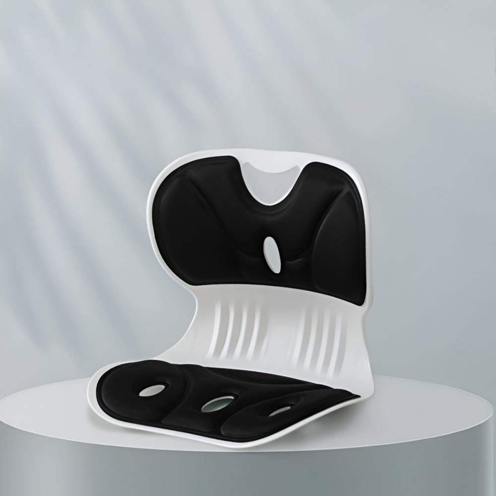 Suport pentru scaun, corectare postura, portabil si ergonomic, marime L, negru [6]