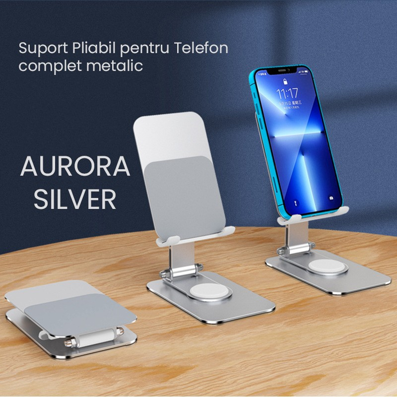 suport telefon pliabil aliaj aluminiu birou [7]