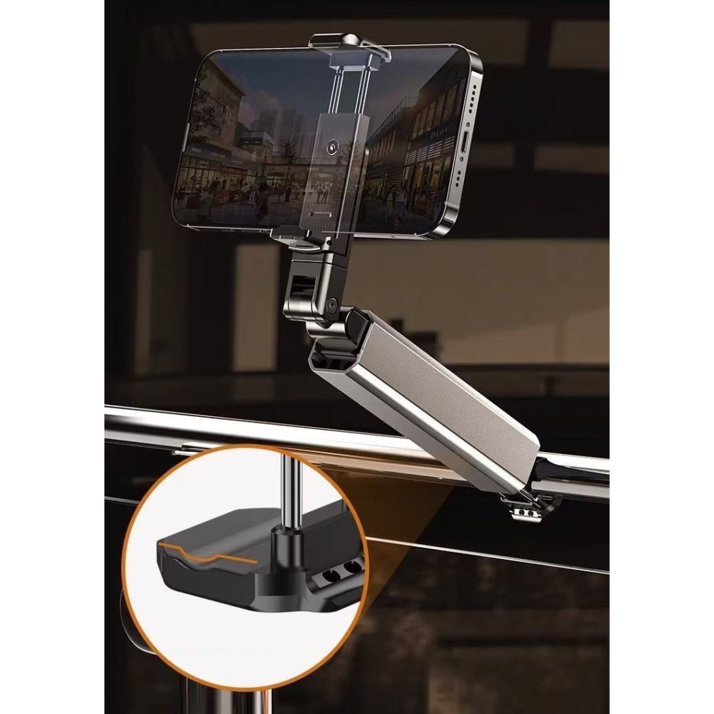 suport telefon mobil portabil pliabil telescopic rotativ plastic gri [6]