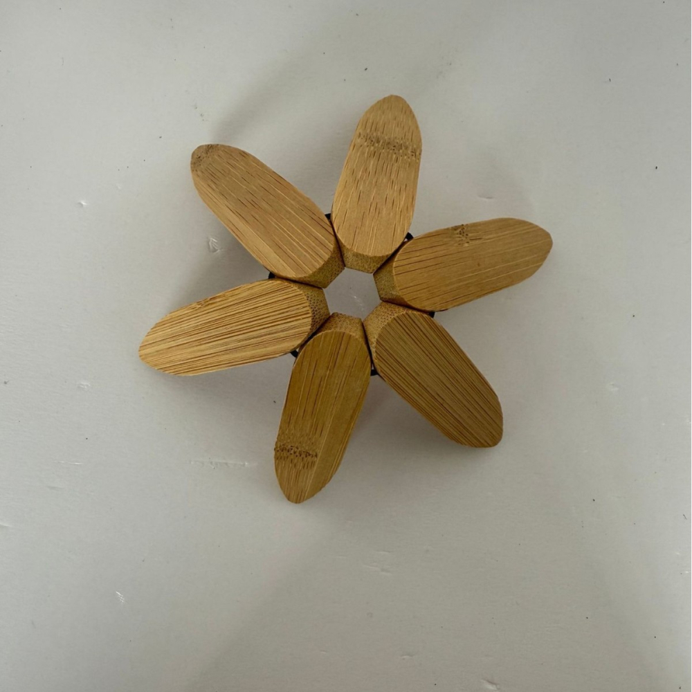 Suport termic pentru vase fierbinti, bambus natural, rezistent la caldura, maro deschis [4]