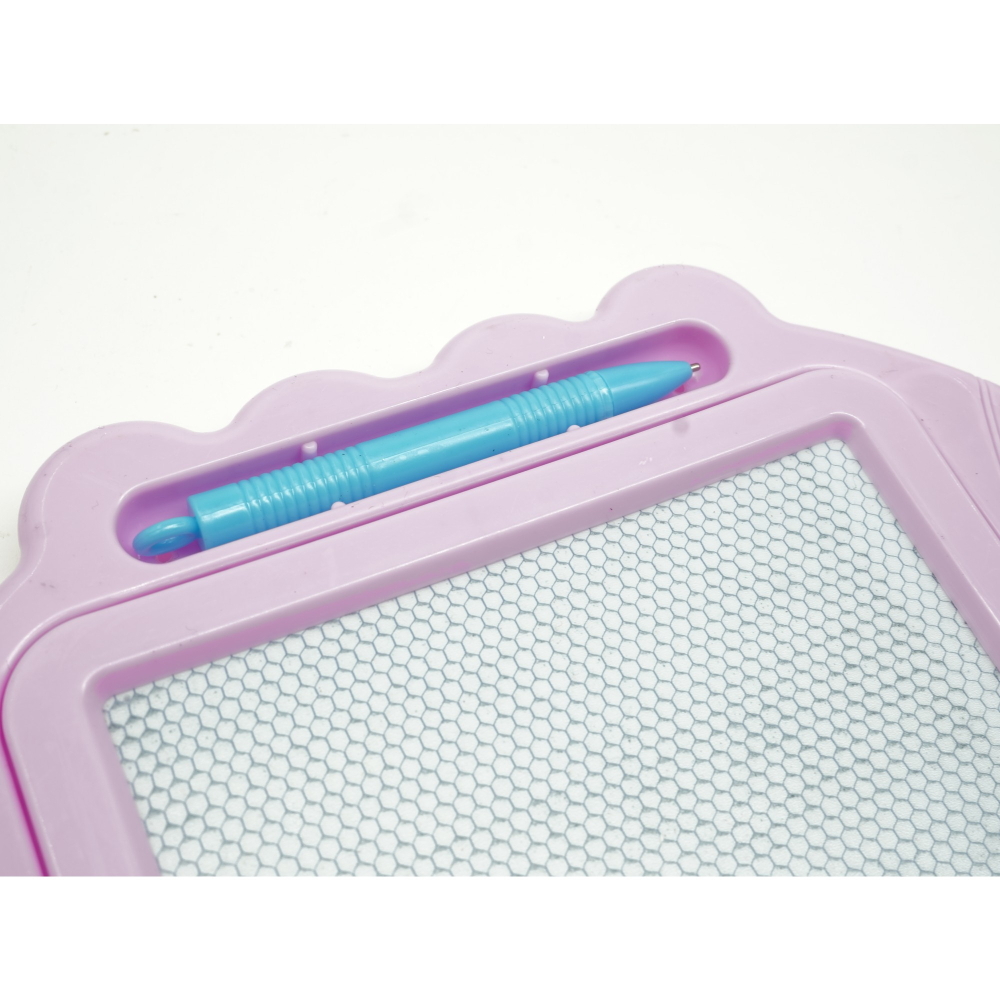 Tabla magnetica pentru desen, model Pix, cu glisor de stergere, dimensiuni 23x17 cm, roz pal [4]