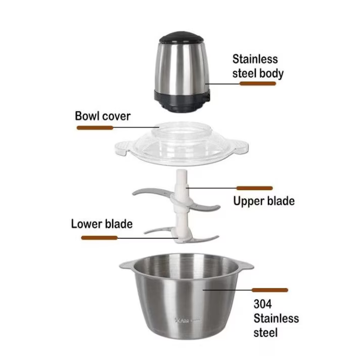 Tocator electric multifunctional 4 lame inox bol 2L [3]