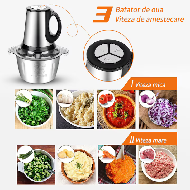 Tocator electric multifunctional 4 lame inox bol 2L [4]