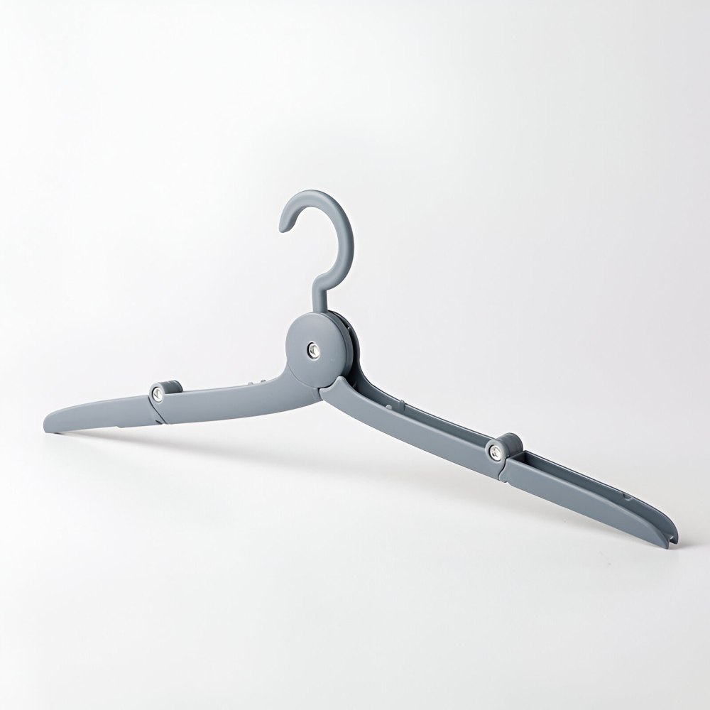 Umeras pliabil de calatorie, mini cuier portabil, design compact, aluminiu si plastic gri [8]