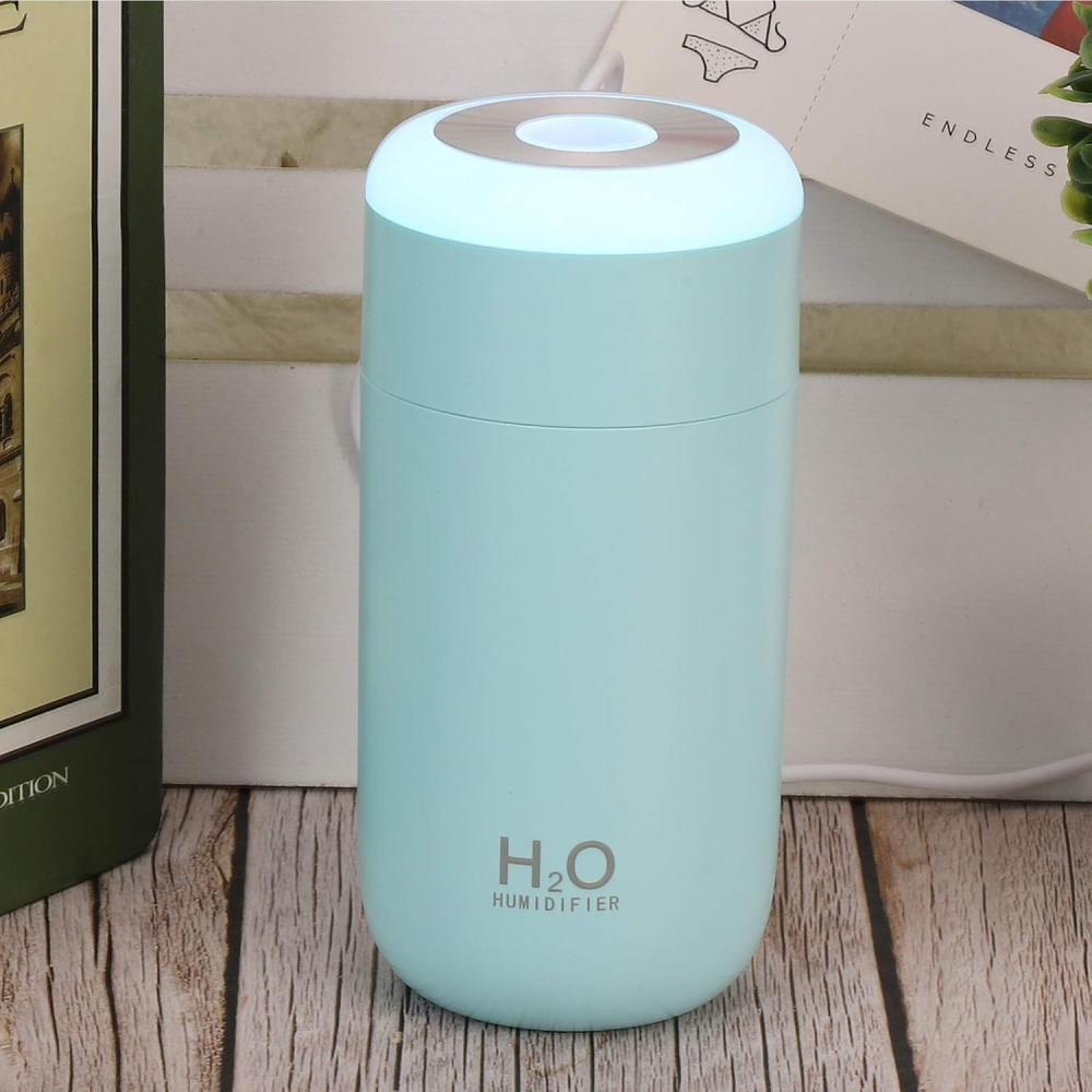 umidificator portabil albastru cu lumina LED [7]