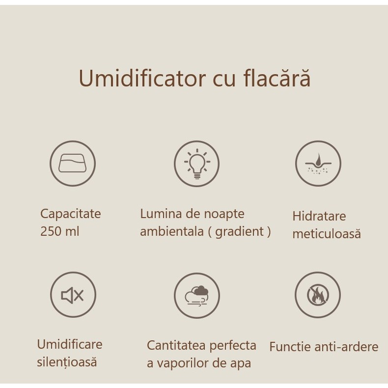 umidificator ultrasunete aromaterapie 250 ml negru [6]