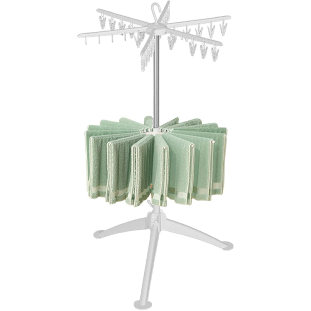 Uscator de rufe vertical, 2 niveluri, pliabil, rotire 360 grade, 130 x 75 cm, alb [5]