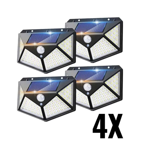 Pachete cu reduceri - Lampa Solara 100 LED cu Senzor de Miscare – Set 4 Buc